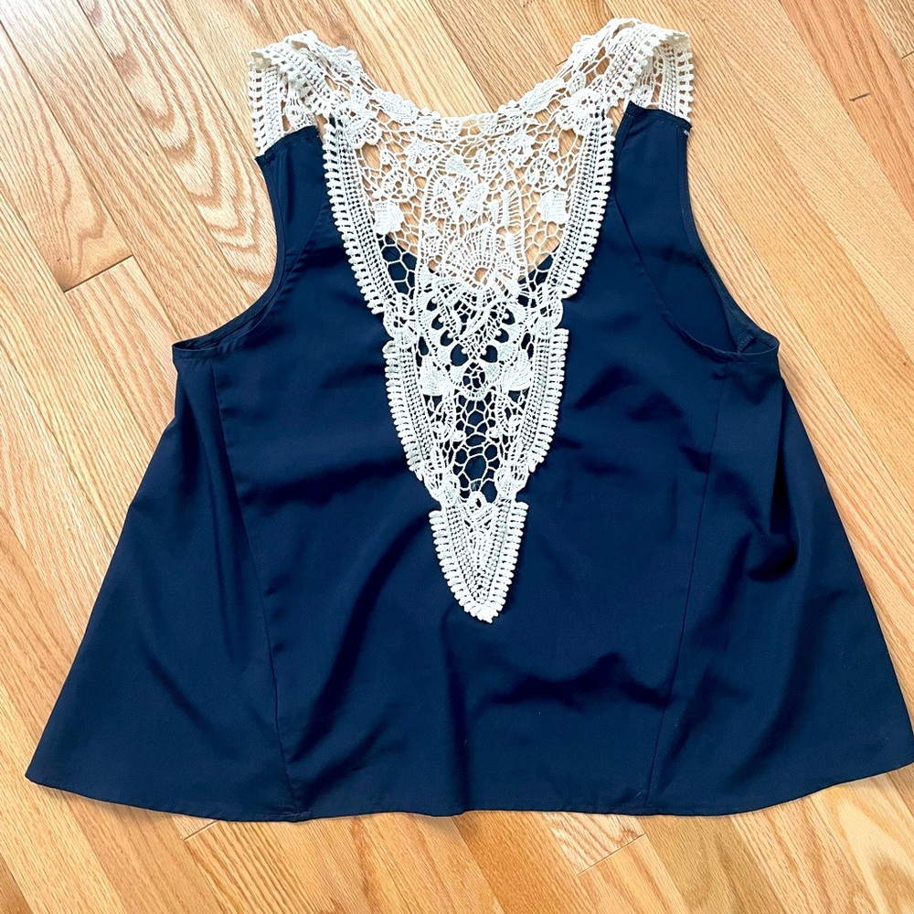 Navy Blue Flowy Tank